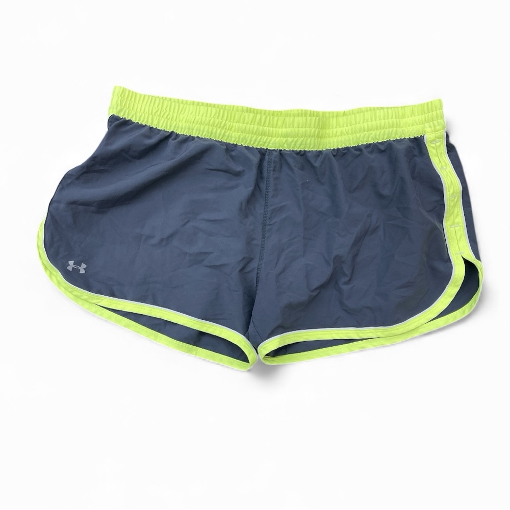 Under Armour Women's Athletic Shorts in Dark Blue and Bright Green